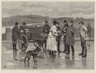 Tolheffing in Ierland, een scène op een Ierse varkensmarkt